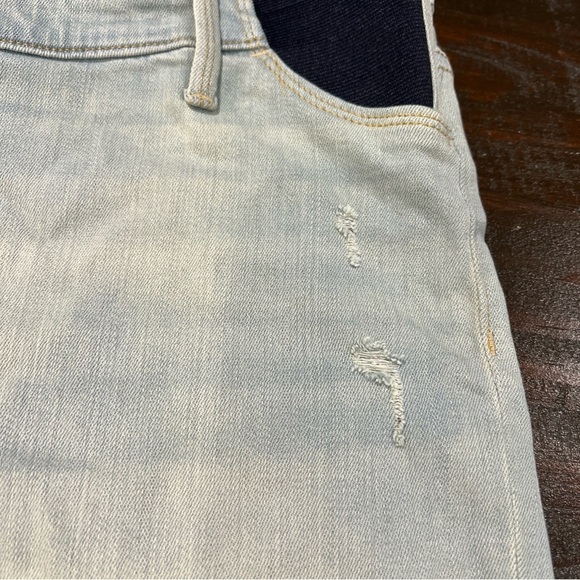 Isabel by Ingrid Maternity Distressed Midi Short Denim Jean Shorts Women 16 - Picture 3 of 10